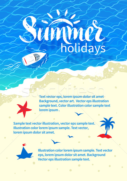 Sommerzeit Urlaub Flyer Design Sommer Wort Stock foto © Sonya_illustrations