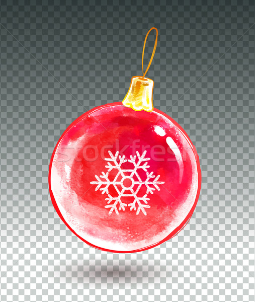 Рождества мяча вектора акварель иллюстрация зима Сток-фото © Sonya_illustrations