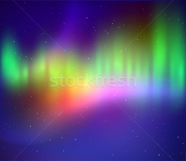 Vector illustration of northern lights Stock photo © Sonya_illustrations
