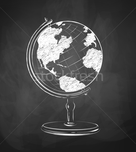 Globe drawn on chalkboard. Stock photo © Sonya_illustrations