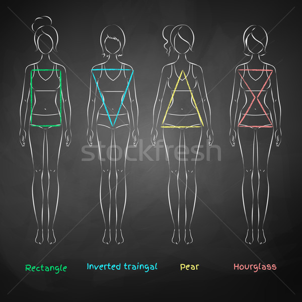 Chalked female body types Stock photo © Sonya_illustrations