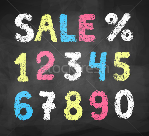 Chalked collection of numbers Stock photo © Sonya_illustrations