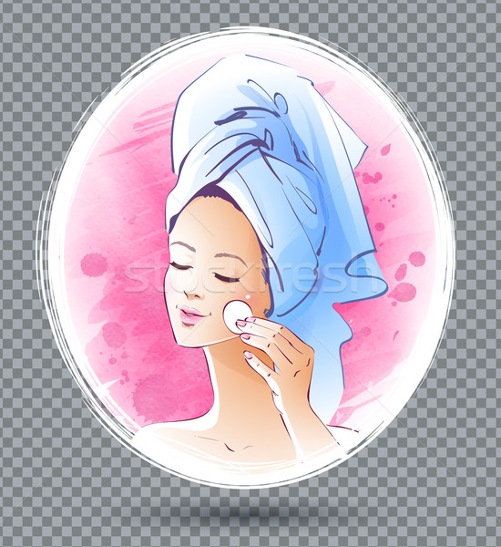 Girl. Skin care. Stock photo © Sonya_illustrations