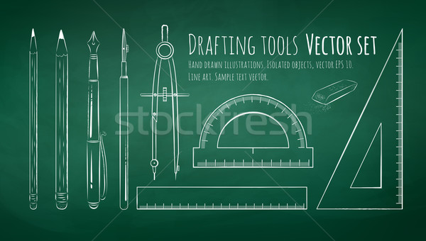 инструменты доске рисунок дизайна карандашом фон Сток-фото © Sonya_illustrations