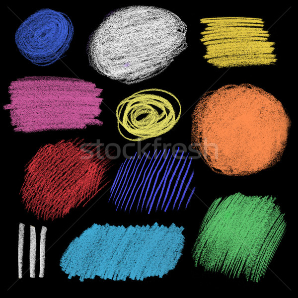 Collection of color chalk hatching Stock photo © Sonya_illustrations