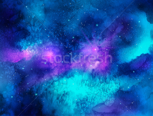 宇宙 水彩画 背景 1泊 星 黒 ストックフォト © Sonya_illustrations