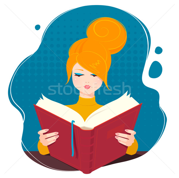 Girl reading a book. Stock photo © Sonya_illustrations