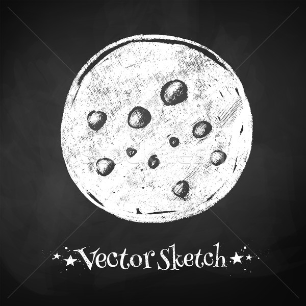 Chalkboard drawing of moon. Stock photo © Sonya_illustrations