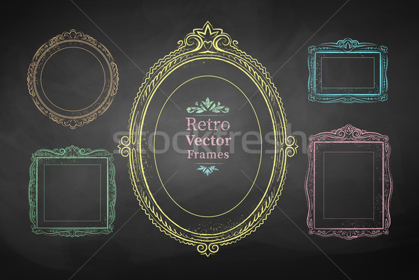 Chalk drawn vintage frames. Stock photo © Sonya_illustrations
