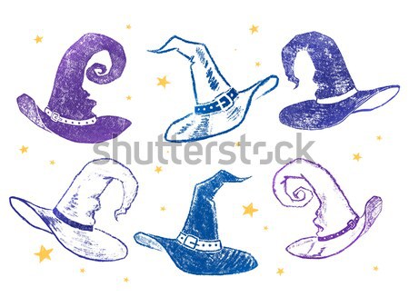 Cadı toplama mavi mor renk Stok fotoğraf © Sonya_illustrations
