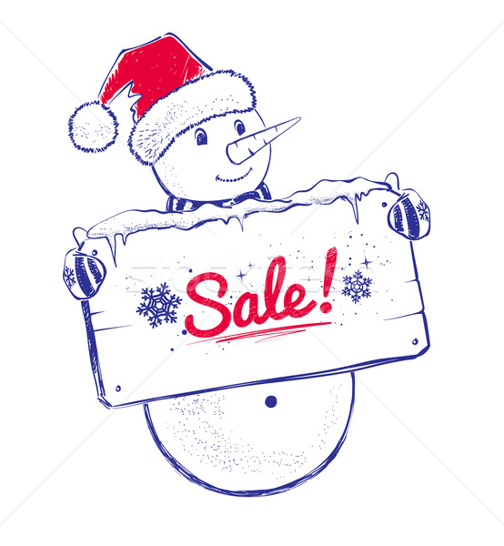 Сток-фото: Cute · снеговик · продажи · знак · аннотация · зима