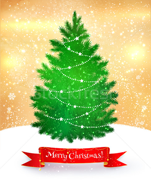 Christmas briefkaart groene goud kleuren Stockfoto © Sonya_illustrations