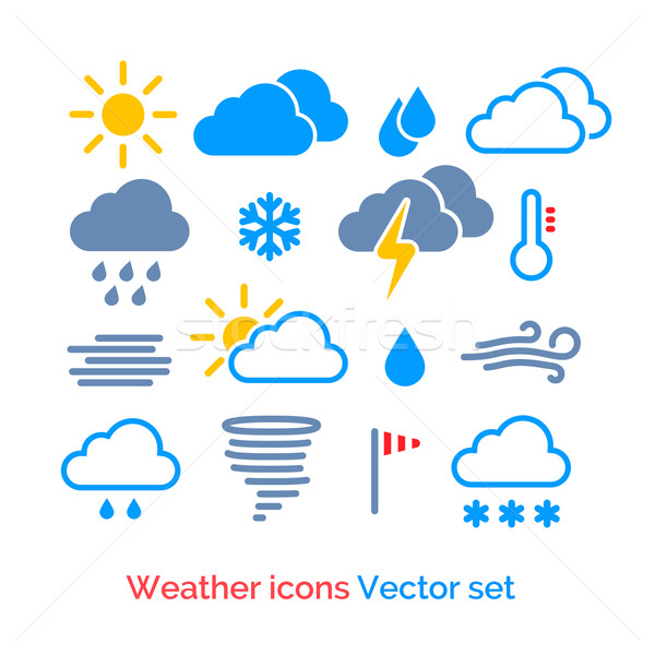 天気 カラフル アイコン ベクトル セット ストックフォト © Sonya_illustrations