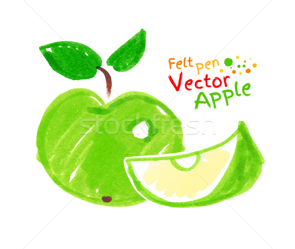 Childlike drawing of apple. Stock photo © Sonya_illustrations