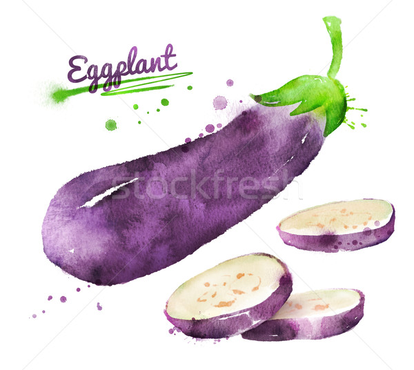 Watercolor eggplant. Stock photo © Sonya_illustrations