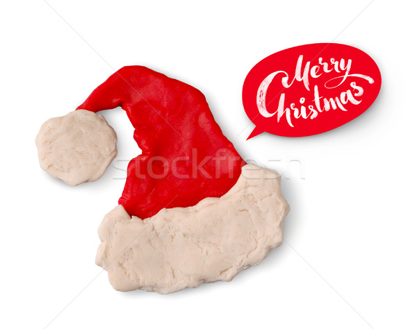 Hand made plasticine figure of Santa hat Stock photo © Sonya_illustrations