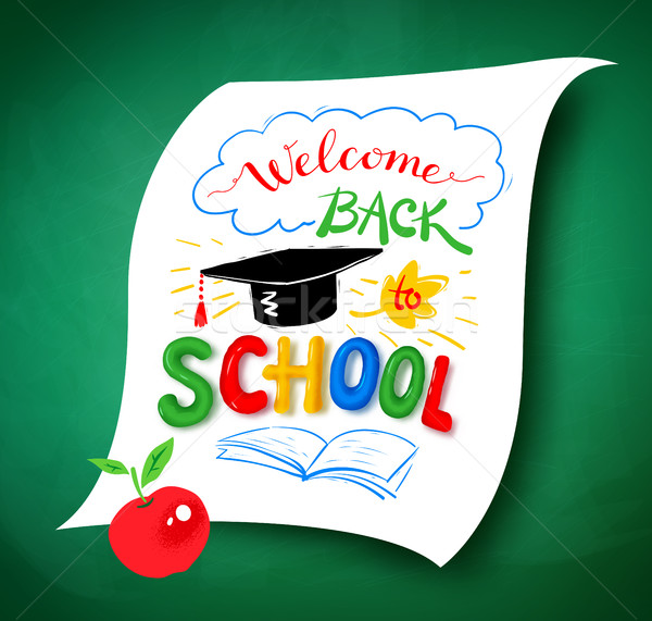 Welcome Back to School lettering Stock photo © Sonya_illustrations