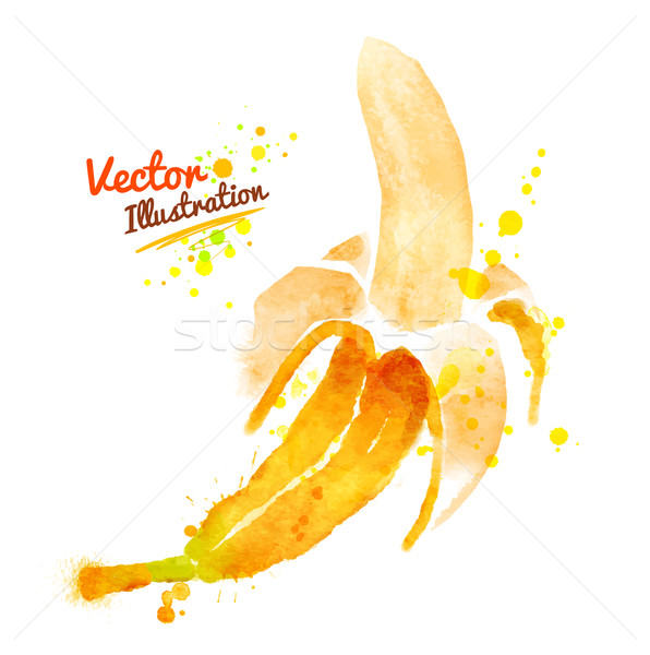 Stock photo: Watercolor banana.