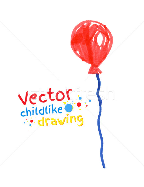 Stock photo: Felt pen drawing of balloon.