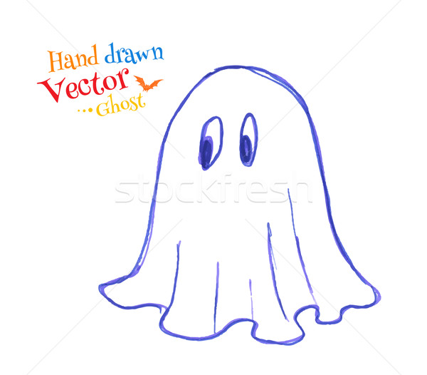 Felt pen childlike drawing of cute ghost. Stock photo © Sonya_illustrations