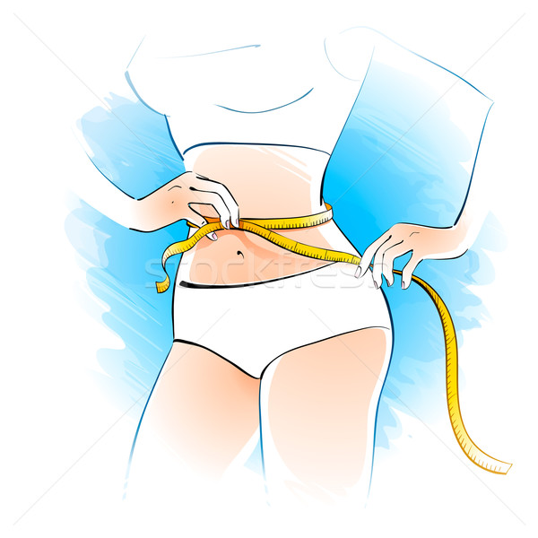 Meisje taille vrouw lichaam gezondheid Stockfoto © Sonya_illustrations