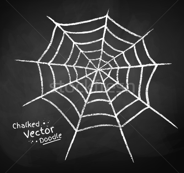 Tafel Zeichnung Spinnennetz Grunge Textur Nacht Stock foto © Sonya_illustrations