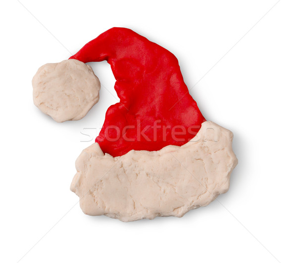 Stock photo: Plasticine figure of Santa hat