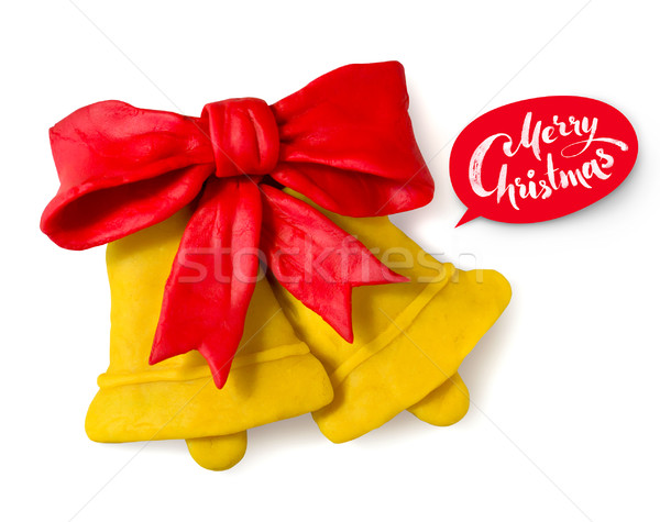 Hand made plasticine figure of Christmas bells Stock photo © Sonya_illustrations