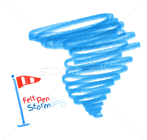 Hurrikan Spitze Stift Zeichnung abstrakten Zeichen Stock foto © Sonya_illustrations