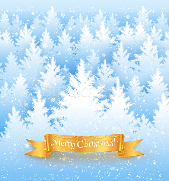 Christmas background with spruce forest silhouette Stock photo © Sonya_illustrations