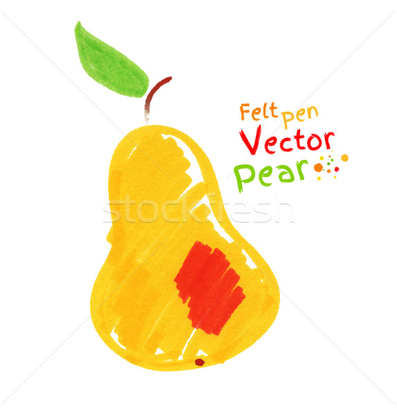 Yellow pear with leaf. Stock photo © Sonya_illustrations