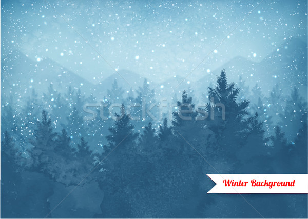 Winter landscape background Stock photo © Sonya_illustrations