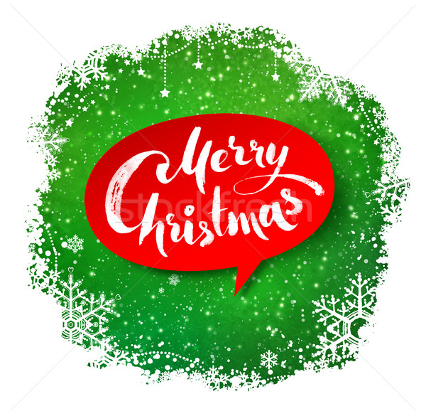 Stockfoto: Vrolijk · christmas · hand · geschreven · brieven · Rood