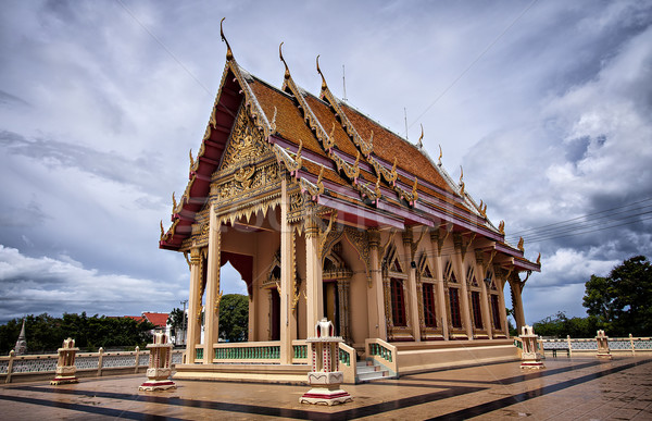 Stock foto: Buddhistisch · Tempel · Gebäude · blau · Gold · beten