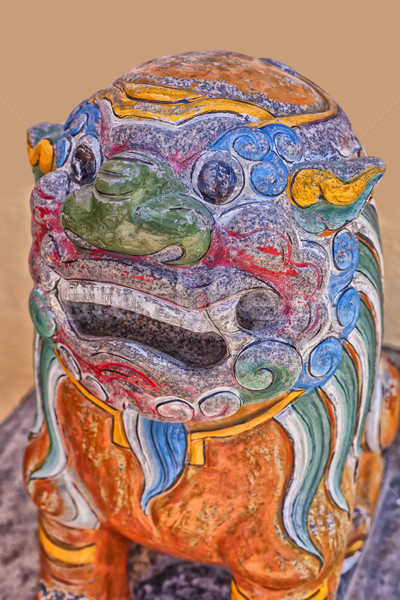 Oroszlán kép gránit festett művészet kő Stock fotó © sophie_mcaulay