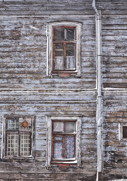 Eseguire giù legno Riga casa città Foto d'archivio © sophie_mcaulay