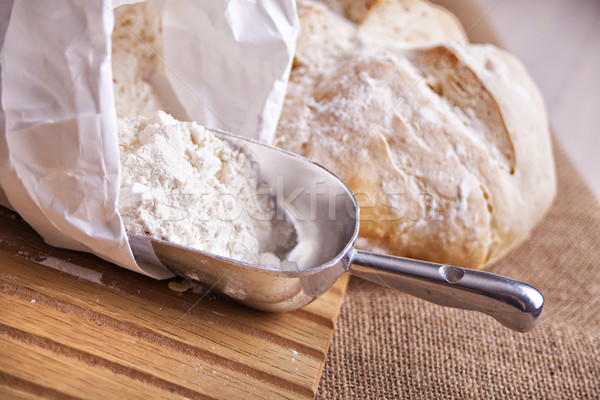 舀 麵粉 新鮮 麵包 圖像 出 商業照片 © sophie_mcaulay