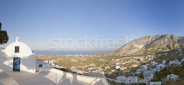 Falu kép hegyoldal fölött görög sziget Stock fotó © sophie_mcaulay