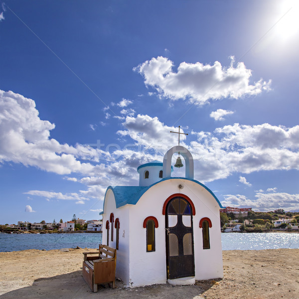 Pueblo iglesia imagen tradicional blanco agua Foto stock © sophie_mcaulay