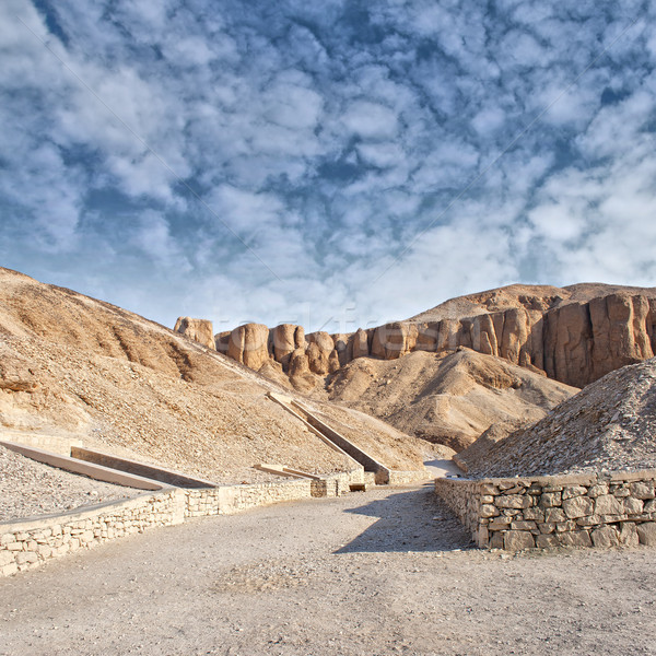 山谷 埃及 圖像 盧克索 沙漠 石 商業照片 © sophie_mcaulay