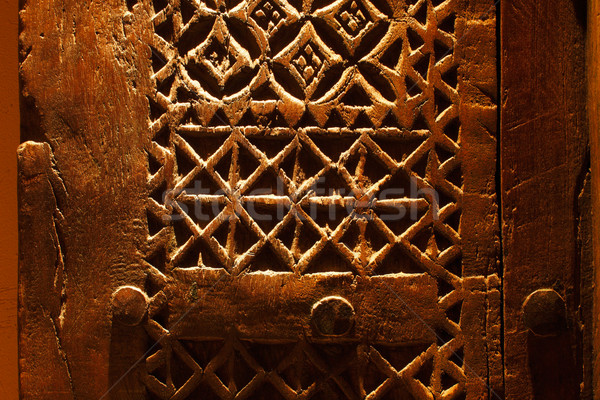 An ancient hand carved door from Arabia Stock photo © SophieJames