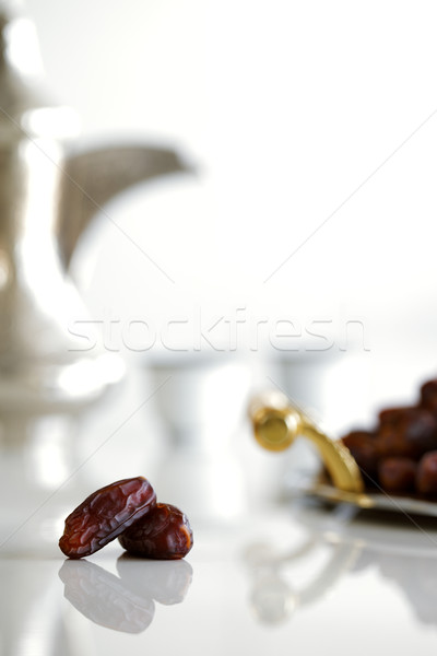 Dried dates and Arabic coffee Stock photo © SophieJames