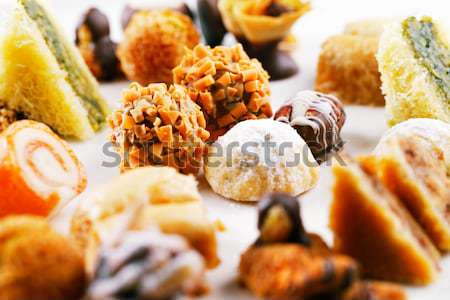 A variety of Arabic sweets on a white background Stock photo © SophieJames