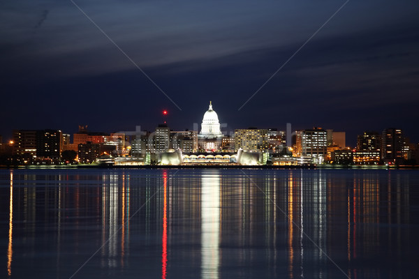 Skyline of Madison Wisconsin at night Stock photo © soupstock