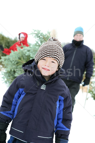 Familie Weihnachtsbaum Bruder Vater Stock foto © soupstock