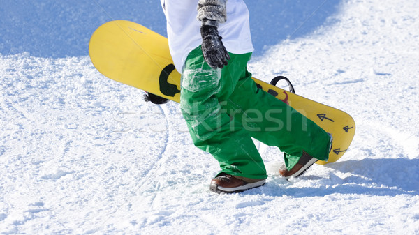 Indietro top Hill di snowboard up Foto d'archivio © soupstock