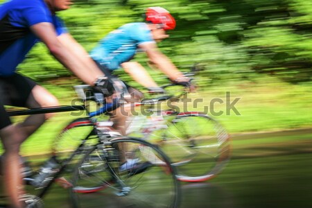 Stock photo: Racing bicycles, motion blur