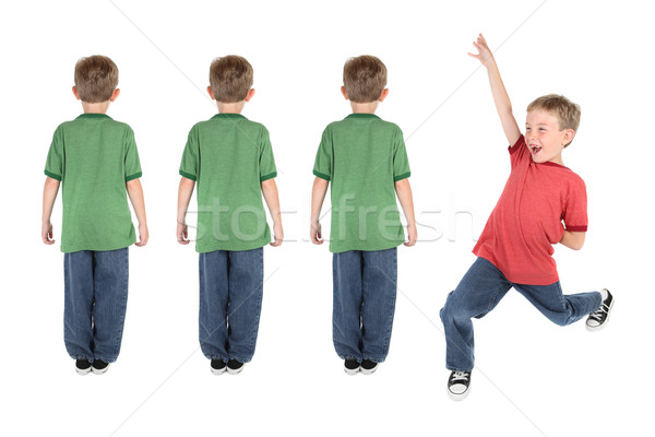 獨創性 組 四 男孩 一 不同 商業照片 © soupstock