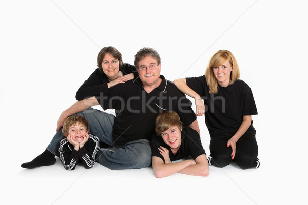 Familienbild Familie Kinder Mutter Gruppe Porträt Stock foto © soupstock