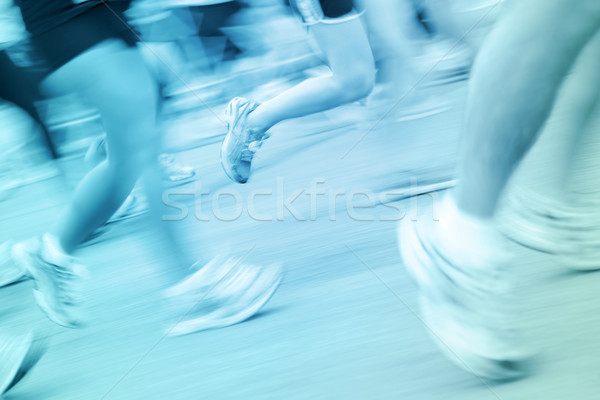 Marathon Kamera Bewegungsunschärfe Fuß Beine Stock foto © soupstock